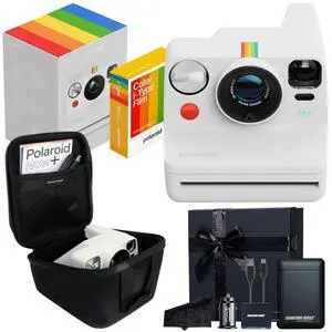 Polaroid Now+ 3rd Generation Bluetooth i-Type Instant Camera with 16 Color Film Photos, White | App Controlled with Signature Series Gift Bundle Polaroid Now+ 3rd Generation Bluetooth i-Type Instant Camera with 16 Color Film Photos, White | App Controlled with Signature Series Gift Bundle