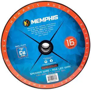 Memphis SW16LED120 6-Conductor Multifunction Cable - 16AWG Speaker Wire + RGB LED 120ft Memphis SW16LED120 6-Conductor Multifunction Cable - 16AWG Speaker Wire + RGB LED 120ft
