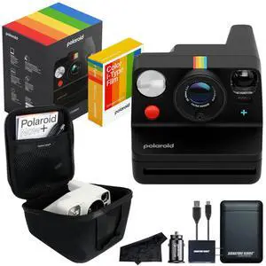 Polaroid Now+ 3rd Generation I-Type Instant Film Camera, Black - Bluetooth Connected App Controlled with 16 Color Film Photos, Signature Series EVA Hardcase Case and Power Bundle Polaroid Now+ 3rd Generation I-Type Instant Film Camera, Black - Bluetooth Connected App Controlled with 16 Color Film Photos, Signature Series EVA Hardcase Case and Power Bundle