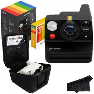 Polaroid Now+ 3rd Generation Bluetooth i-Type Instant Camera with 16 Color Film Photos, Black | App Controlled with Signature Series Case Bundle Polaroid Now+ 3rd Generation Bluetooth i-Type Instant Camera with 16 Color Film Photos, Black | App Controlled with Signature Series Case Bundle
