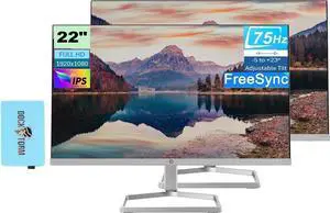 22 1080P FreeSync Monitor, 22 inch IPS Anti-Glare Display 2 Pack | Bundle with Docztorm Dock, VGA, HDMI, Adjustable Tilt, Ideal for Home & Business, Black & Silver 22 1080P FreeSync Monitor, 22 inch IPS Anti-Glare Display 2 Pack | Bundle with Docztorm Dock, VGA, HDMI, Adjustable Tilt, Ideal for Home & Business, Black & Silver