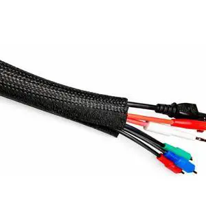 Hook & Loop Fastener Braided Sleeving ½ Inch ID 100 Feet Long Nylon Wrap Around Side Entry Closure Sleeve Split Expandable Wire Management Sleeving for Home, Industrial Use - Black Hook & Loop Fastener Braided Sleeving ½ Inch ID 100 Feet Long Nylon Wrap Around Side Entry Closure Sleeve Split Expandable Wire Management Sleeving for Home, Industrial Use - Black