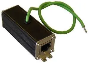 10G Ethernet PoE Lightning/Surge Supressor Protector, 70V Clamp Voltage, 10KA Surge, 5ns Response Time, Common/Differential Mode, Shielded, Metal Housing, Industrial Strength, UL497B, IEC61000-4-5 10G Ethernet PoE Lightning/Surge Supressor Protector, 70V Clamp Voltage, 10KA Surge, 5ns Response Time, Common/Differential Mode, Shielded, Metal Housing, Industrial Strength, UL497B, IEC61000-4-5