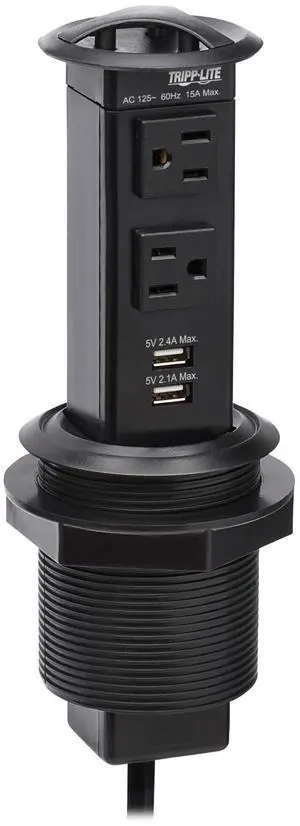 Safe-IT Pop-Up Desktop Charging & Power Strip Grommet Desk Cord Cable Hole Cover, 2 Standard Outlets + 2 USB-A Charging, 6 Foot Cord, (PS22POPAM) Safe-IT Pop-Up Desktop Charging & Power Strip Grommet Desk Cord Cable Hole Cover, 2 Standard Outlets + 2 USB-A Charging, 6 Foot Cord, (PS22POPAM)