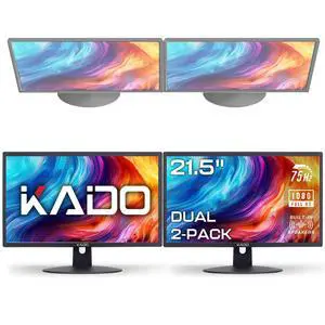 2-Pack Dual 22" Flat Screen 1920x1080 75Hz FHD Computer Monitor | Dual Monitor Setup HDMI Office Gaming Hybrid, VESA Wall Mount Arm Mount Built-in Speakers, Panoramic Display Multi-tasking 2-Pack Dual 22" Flat Screen 1920x1080 75Hz FHD Computer Monitor | Dual Monitor Setup HDMI Office Gaming Hybrid, VESA Wall Mount Arm Mount Built-in Speakers, Panoramic Display Multi-tasking