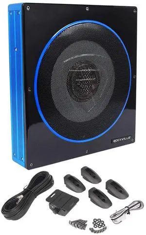 RW10CA 10" 2-Ohm Slim Powered Under-Seat Car Subwoofer | 800W Peak, 200W RMS, Bass Knob, Auto Turn-On, Variable LPF, Bass Boost, Phase Switch, Deep Bass RW10CA 10" 2-Ohm Slim Powered Under-Seat Car Subwoofer | 800W Peak, 200W RMS, Bass Knob, Auto Turn-On, Variable LPF, Bass Boost, Phase Switch, Deep Bass