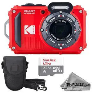 Kodak PIXPRO WPZ2 Waterproof, Shockproof & Dustproof Camera (Red) 16MP 4X Optical Zoom, Full HD Video + 32GB Memory Card, Camera Case & Microfiber Cloth Kodak PIXPRO WPZ2 Waterproof, Shockproof & Dustproof Camera (Red) 16MP 4X Optical Zoom, Full HD Video + 32GB Memory Card, Camera Case & Microfiber Cloth