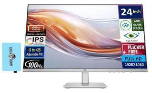 24" 100 Hz IPS FHD (1920x1080) 99% sRGB Display Monitor | Adjustable Tilt, Flicker Free, Anti-Glare, Low-Blue Light Filter, Black/Silver w/DKZ Hub USB Port Expander 24" 100 Hz IPS FHD (1920x1080) 99% sRGB Display Monitor | Adjustable Tilt, Flicker Free, Anti-Glare, Low-Blue Light Filter, Black/Silver w/DKZ Hub USB Port Expander