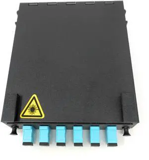 Wall Mount Fiber Enclosure with Splicing Module and Loaded 6 Port SC-UPC OM3 Multimode Simplex LGX Panel Wall Mount Fiber Enclosure with Splicing Module and Loaded 6 Port SC-UPC OM3 Multimode Simplex LGX Panel