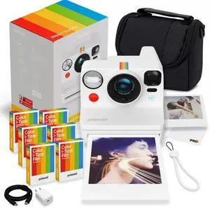 Now+ Generation 3 i-Type Instant Camera in White + 48 Film Bundle | Includes 8-Photo Color i-Type Film, Instant Photography for Travel, Parties & Gifts, Dual-Lens Autofocus, USB-C Now+ Generation 3 i-Type Instant Camera in White + 48 Film Bundle | Includes 8-Photo Color i-Type Film, Instant Photography for Travel, Parties & Gifts, Dual-Lens Autofocus, USB-C