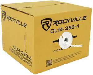 CL14-500-4 CL2 Rated 14 AWG 500' in-Wall/Ceiling Speaker Wire | 100% OFC Copper, 4 Conductor, Color-Coded PVC, Fire-Safety Rated, 8 Ohm/70V/100V Compatible, Stranded CL14-500-4 CL2 Rated 14 AWG 500' in-Wall/Ceiling Speaker Wire | 100% OFC Copper, 4 Conductor, Color-Coded PVC, Fire-Safety Rated, 8 Ohm/70V/100V Compatible, Stranded