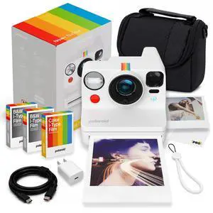 Now+ Generation 3 iType Instant Camera in White + 24 Film Bundle | Includes 8-Photo Color i-Type Film, Instant Photography for Travel, Parties & Gifts, Dual-Lens Autofocus, USB-C Now+ Generation 3 iType Instant Camera in White + 24 Film Bundle | Includes 8-Photo Color i-Type Film, Instant Photography for Travel, Parties & Gifts, Dual-Lens Autofocus, USB-C