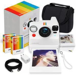Now+ Generation 3 i-Type Instant Camera in White + 16 Film Bundle | Includes Color i-Type Film (8 Photos), Instant Camera for Travel, Parties & Creative Photography, USB-C Rechargeable Now+ Generation 3 i-Type Instant Camera in White + 16 Film Bundle | Includes Color i-Type Film (8 Photos), Instant Camera for Travel, Parties & Creative Photography, USB-C Rechargeable