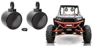MAC90B 8" Black Tower Speaker Pod Pair RZR with MAC360B Clamps | 6061 Aluminum, Waterproof, Internally Wired, 360 Degree Swivel, Surface Mount, Fits 2" to 2.5" Poles, ATV/UTV, 4-Items MAC90B 8" Black Tower Speaker Pod Pair RZR with MAC360B Clamps | 6061 Aluminum, Waterproof, Internally Wired, 360 Degree Swivel, Surface Mount, Fits 2" to 2.5" Poles, ATV/UTV, 4-Items