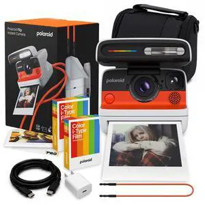 Flip Instant Camera in White with 4-Lens System + 16 Film Bundle | Instant Camera for Travel, Parties & Creative Photography, Sonar Autofocus, Compatible with i-Type & 600 Film Flip Instant Camera in White with 4-Lens System + 16 Film Bundle | Instant Camera for Travel, Parties & Creative Photography, Sonar Autofocus, Compatible with i-Type & 600 Film