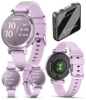 Garmin Lily 2 - Metallic Lilac with Lilac Silicone Band: Women Stylish Smartwatch & Fitness Tracker | Up to 5 Days Battery Life, Health & Wellness Monitoring. 010-02839-01 Gift Bundle Garmin Lily 2 - Metallic Lilac with Lilac Silicone Band: Women Stylish Smartwatch & Fitness Tracker | Up to 5 Days Battery Life, Health & Wellness Monitoring. 010-02839-01 Gift Bundle