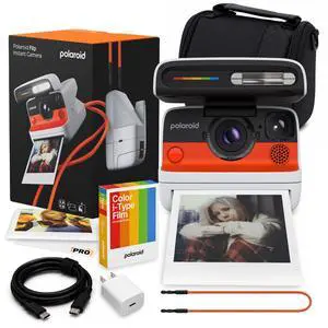 Flip Instant Camera in White with 4-Lens System + 8 Film Bundle | Instant Camera for Travel, Parties & Creative Photography, Sonar Autofocus, Compatible with i-Type & 600 Film Flip Instant Camera in White with 4-Lens System + 8 Film Bundle | Instant Camera for Travel, Parties & Creative Photography, Sonar Autofocus, Compatible with i-Type & 600 Film