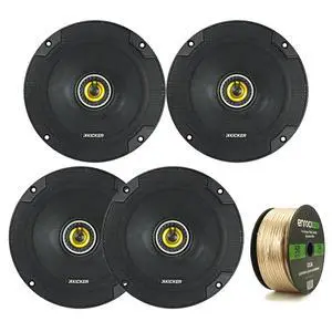 Car Speaker Package Of 4x Kicker 300 Watt Max Power 6.5" CS Series 2-Way Car Audio Coaxial Speakers Bundle Combo With Enrock 50 Foot 14 Gauge Speaker Wire Car Speaker Package Of 4x Kicker 300 Watt Max Power 6.5" CS Series 2-Way Car Audio Coaxial Speakers Bundle Combo With Enrock 50 Foot 14 Gauge Speaker Wire