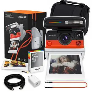 Flip Instant Camera in White with 4Lens System + 8 B&W Film Bundle | Instant Camera for Travel, Parties & Creative Photography, Sonar Autofocus, Compatible with i-Type & 600 Film Flip Instant Camera in White with 4Lens System + 8 B&W Film Bundle | Instant Camera for Travel, Parties & Creative Photography, Sonar Autofocus, Compatible with i-Type & 600 Film