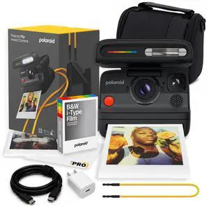 Flip Instant Camera in Black with 4Lens System + 8 B&W Film Bundle | Instant Camera for Travel, Parties & Creative Photography, Sonar Autofocus, Compatible with i-Type & 600 Film Flip Instant Camera in Black with 4Lens System + 8 B&W Film Bundle | Instant Camera for Travel, Parties & Creative Photography, Sonar Autofocus, Compatible with i-Type & 600 Film