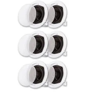 Acoustic Audio R191 in Ceiling/in Wall Speaker 3 Pair Pack 2 Way Home Theater 1200 Watt R191-3PR Acoustic Audio R191 in Ceiling/in Wall Speaker 3 Pair Pack 2 Way Home Theater 1200 Watt R191-3PR