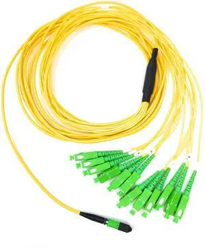 Singlemode MPO Female APC to 12 x SC-APC Simplex Breakout Cable, 25 Meter Singlemode MPO Female APC to 12 x SC-APC Simplex Breakout Cable, 25 Meter