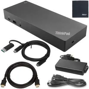 Lenovo ThinkPad Hybrid USB-C Dock US (40AF0135US) with USB Type-A Adapter + ZoomSpeed HDMI Cable (with Ethernet) + Starter Bundle Lenovo ThinkPad Hybrid USB-C Dock US (40AF0135US) with USB Type-A Adapter + ZoomSpeed HDMI Cable (with Ethernet) + Starter Bundle