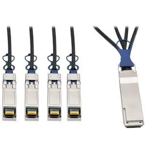 40GbE QSFP+ to 10GbE SFP+ Passive Copper Breakout Cable 3M, 10' (N281-03M-BK) 40GbE QSFP+ to 10GbE SFP+ Passive Copper Breakout Cable 3M, 10' (N281-03M-BK)