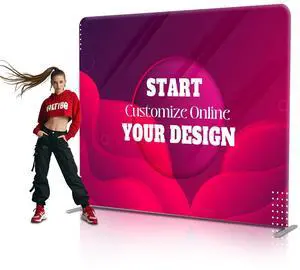 Custom Tension Fabric Display Backdrop Trade Show Booth Background | Double Sided Print 7.5x7.5 FT Step and Repeat Banner Stand for Weddings, Events & Trade Show Booth Custom Tension Fabric Display Backdrop Trade Show Booth Background | Double Sided Print 7.5x7.5 FT Step and Repeat Banner Stand for Weddings, Events & Trade Show Booth