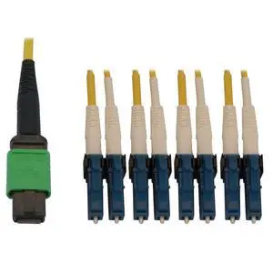 Single Mode Fiber Patch Cable, 9/125 OS2 MPO to 4X Switchable LC Duplex (F/M APC-UPC), 8 Fiber, Yellow, LSZH Jacket, 2 Meters / 6.6 Feet, (N390X-02M-8L-AP) Single Mode Fiber Patch Cable, 9/125 OS2 MPO to 4X Switchable LC Duplex (F/M APC-UPC), 8 Fiber, Yellow, LSZH Jacket, 2 Meters / 6.6 Feet, (N390X-02M-8L-AP)