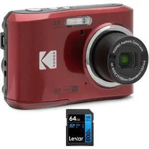 FZ45RD PIXPRO 16MP Digital Camera Red Bundle with Lexar 64GB High-Performance 800x UHS-I SDHC Memory Card Blue Series FZ45RD PIXPRO 16MP Digital Camera Red Bundle with Lexar 64GB High-Performance 800x UHS-I SDHC Memory Card Blue Series