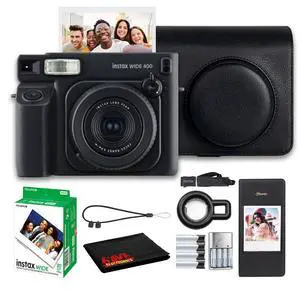 INSTAX Wide 400 Instant Camera (Black) 20-Sheet Bundle | For Parties, Events & Instant Photos | Includes Camera Case, Photo Album INSTAX Wide 400 Instant Camera (Black) 20-Sheet Bundle | For Parties, Events & Instant Photos | Includes Camera Case, Photo Album