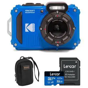 PIXPRO WPZ2 Rugged Waterproof Shockproof Dustproof WiFi Digital Camera 16MP 4X Optical Zoom 1080P Full HD Video Vlogging Camera 2.7" LCD Bundle with 32GB Memory Card and Camera Bag (Blue) PIXPRO WPZ2 Rugged Waterproof Shockproof Dustproof WiFi Digital Camera 16MP 4X Optical Zoom 1080P Full HD Video Vlogging Camera 2.7" LCD Bundle with 32GB Memory Card and Camera Bag (Blue)
