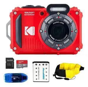 PIXPRO WPZ2 Waterproof Digital Camera Bundle, Includes: SanDisk 32GB MicroSD Memory Card, Spare Battery and More (5 Items) (Red) PIXPRO WPZ2 Waterproof Digital Camera Bundle, Includes: SanDisk 32GB MicroSD Memory Card, Spare Battery and More (5 Items) (Red)
