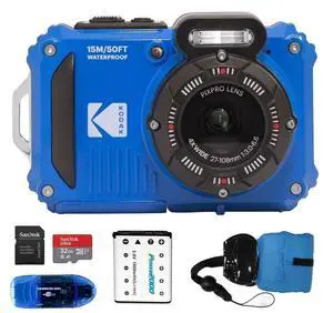 PIXPRO WPZ2 Waterproof Digital Camera Bundle, Includes: SanDisk 32GB MicroSD Memory Card, Spare Battery and More (5 Items) (Blue) PIXPRO WPZ2 Waterproof Digital Camera Bundle, Includes: SanDisk 32GB MicroSD Memory Card, Spare Battery and More (5 Items) (Blue)