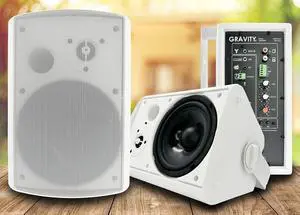 GWS560P 6.5'' Wireless BT Indoor/Outdoor/Patio Speakers - Pro-Active, Wall Mountable, 150W MAX / 75W RMS w/ 2-Way Full Range Stereo, Built-in Digital Sound Amplifier, Pair, White Color GWS560P 6.5'' Wireless BT Indoor/Outdoor/Patio Speakers - Pro-Active, Wall Mountable, 150W MAX / 75W RMS w/ 2-Way Full Range Stereo, Built-in Digital Sound Amplifier, Pair, White Color