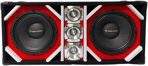 10" Brazilian Style Loaded Chuchera Box with Two x 10" Outdoor Home & Speakers & 3 x4 Tweeters 1900W - Best for Car UTV, ATV, Camper, DJ, Pro Audio Use, Party, Disco 10" Brazilian Style Loaded Chuchera Box with Two x 10" Outdoor Home & Speakers & 3 x4 Tweeters 1900W - Best for Car UTV, ATV, Camper, DJ, Pro Audio Use, Party, Disco