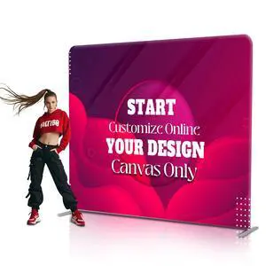 Custom Tension Fabric Display Backdrop Trade Show Booth Banner | Double Sided Print 7.5x7.5 FT Step and Repeat Banner Background for Weddings, Events & Trade Show Booth Custom Tension Fabric Display Backdrop Trade Show Booth Banner | Double Sided Print 7.5x7.5 FT Step and Repeat Banner Background for Weddings, Events & Trade Show Booth