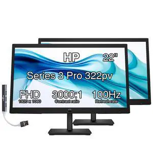 22" FHD VA Monitor with Anti-Glare, Flicker Free, VESA Mount (100x100mm) | 5 ms Response Time, HDMI, VGA & Dockztorm USB Port Expander, Black Color (2026 Latest Model) 2-Pack 22" FHD VA Monitor with Anti-Glare, Flicker Free, VESA Mount (100x100mm) | 5 ms Response Time, HDMI, VGA & Dockztorm USB Port Expander, Black Color (2026 Latest Model) 2-Pack
