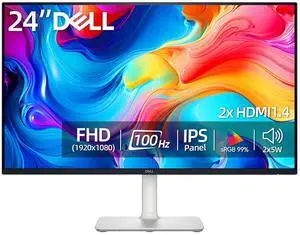 24 inch Monitor, FHD 1080p, 100Hz, IPS Panel, LED Display, sRGB 99%, 1500:1 Contrast Ratio, Anti-Glare, VESA, Speakers, 2 X HDMI 1.4, Tilt Adjustable, White 24 inch Monitor, FHD 1080p, 100Hz, IPS Panel, LED Display, sRGB 99%, 1500:1 Contrast Ratio, Anti-Glare, VESA, Speakers, 2 X HDMI 1.4, Tilt Adjustable, White