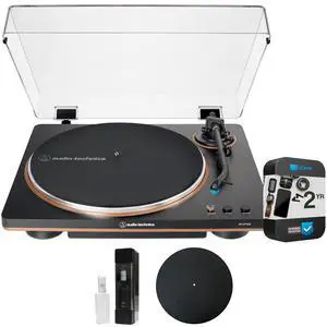 AT-LP70X-BZ Fully Automatic Belt-Drive Turntable, Black/Bronze Bundle with 2 YR CPS Enhanced Protection Pack, Deco Gear 12" Rubber Platter Mat & Vinyl Record Cleaning Fluid System AT-LP70X-BZ Fully Automatic Belt-Drive Turntable, Black/Bronze Bundle with 2 YR CPS Enhanced Protection Pack, Deco Gear 12" Rubber Platter Mat & Vinyl Record Cleaning Fluid System