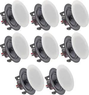 Set of 8 5.25 Inch 8 Ohm 175 Watts Speakers | Flush Mount in-Wall in-Ceiling 2-Way Mid Bass Woofer Speaker, Perfect for Home, Office, Kitchen, Living Room Set of 8 5.25 Inch 8 Ohm 175 Watts Speakers | Flush Mount in-Wall in-Ceiling 2-Way Mid Bass Woofer Speaker, Perfect for Home, Office, Kitchen, Living Room