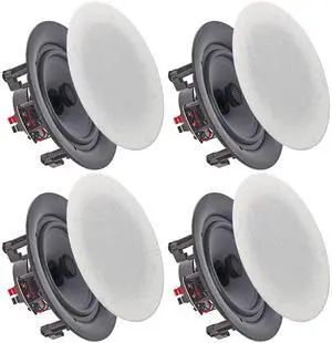 Set of 4 Frameless 5.25 Inch 8 Ohm 200 Watts Speakers, Flush Mount in-Wall in-Ceiling 2-Way Mid Bass Woofer Speakers - Perfect for Home, Office, Kitchen, Living Room Set of 4 Frameless 5.25 Inch 8 Ohm 200 Watts Speakers, Flush Mount in-Wall in-Ceiling 2-Way Mid Bass Woofer Speakers - Perfect for Home, Office, Kitchen, Living Room