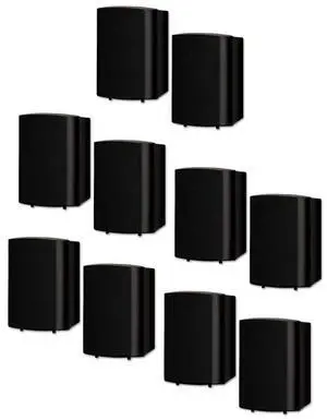 TS425ODB Indoor or Outdoor Speakers Weatherproof Mountable Black 5 Pair Pack TS425ODB Indoor or Outdoor Speakers Weatherproof Mountable Black 5 Pair Pack