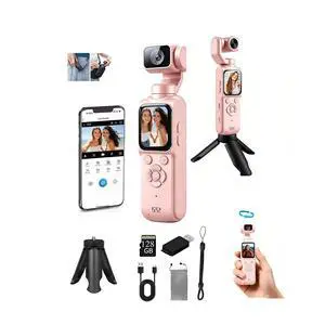 4K Handheld Vlogging Camera with WiFiOutdoor Pocket Gimbal Camera,Handheld Video Camcorder with Audio & Video Recording, 330 Rotating Lens,Fast Focusing,Tracking for Travel and vlog (pink,128g) 4K Handheld Vlogging Camera with WiFiOutdoor Pocket Gimbal Camera,Handheld Video Camcorder with Audio & Video Recording, 330 Rotating Lens,Fast Focusing,Tracking for Travel and vlog (pink,128g)