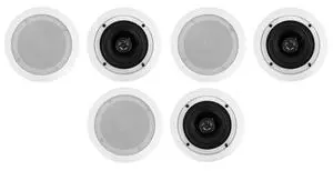 CC525T White 5.25" 70V 40W RMS Ceiling Speakers, 6-Pack | Adjustable Tap 2.5W-20W, 2-Way, 8 Ohm Compatible, Swivel Tweeter, Paintable Grills, In-Ceiling, For Restaurants, Commercial CC525T White 5.25" 70V 40W RMS Ceiling Speakers, 6-Pack | Adjustable Tap 2.5W-20W, 2-Way, 8 Ohm Compatible, Swivel Tweeter, Paintable Grills, In-Ceiling, For Restaurants, Commercial
