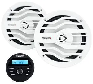 KMC2 Marine Bluetooth Receiver Bundle with (2) White MB Quart 6.5" Speakers (3 Items) KMC2 Marine Bluetooth Receiver Bundle with (2) White MB Quart 6.5" Speakers (3 Items)