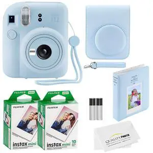 Instax Mini 12 Instant Camera + 20 Photo Prints + Quality Photo Value Bundle, Case, Decoration Stickers, Frames, Photo Album, (Pastel Blue) Instax Mini 12 Instant Camera + 20 Photo Prints + Quality Photo Value Bundle, Case, Decoration Stickers, Frames, Photo Album, (Pastel Blue)