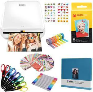 Step Wireless Photo Printer 2x3 inches Zink Paper Technology & App for iOS & Android (White) Scrapbook Bundle Step Wireless Photo Printer 2x3 inches Zink Paper Technology & App for iOS & Android (White) Scrapbook Bundle