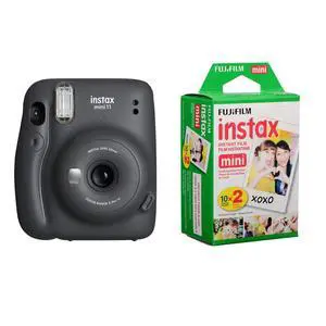 Instax Mini 11 Instant Film Camera, Charcoal Gray - with Slinger Accessory Kit Charcoal Gray, 2X Fuji instax Mini I nstant Daylight Film Twin Pack, 20 Exposures Instax Mini 11 Instant Film Camera, Charcoal Gray - with Slinger Accessory Kit Charcoal Gray, 2X Fuji instax Mini I nstant Daylight Film Twin Pack, 20 Exposures